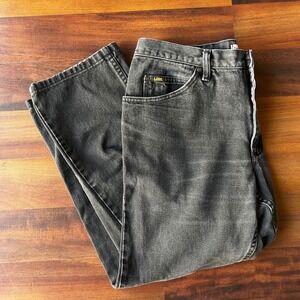 Vintage Lee Regular Fit Black‎ Wash Jeans Men's 36x30 Denim Classic Style